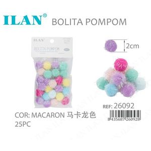 ILAN Bolita Pompom 2Cm Couleur Macaron 25Pc Décoration Artisanale - Product Image 3