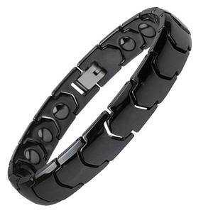 Pulsera de Cadena de Cerámica Plateada con Energía Magnética Bio Scalar Japonesa Ecamaz, Negra y Blanca, para Hombre, Mujer, Unisex - Product Image 1