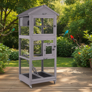 กรงนกขนาดใหญ่สำหรับกลางแจ้งใช้เป็นกรงนกขนาดเล็กสำหรับนกเล็กๆระบายอากาศได้ง่ายจากการหลบหนี - Product Image 2