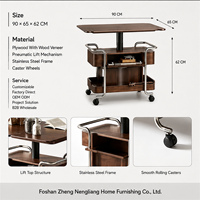 Table basse mobile moderne avec roulettes, hauteur réglable, chariot pliable, table d'appoint pour salon, vente en gros OEM ODM