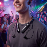 Écouteurs sans fil Bluetooth haut de gamme à double son stéréo, à porter autour du cou, casque DJ intelligent pour soirées et danse en groupe