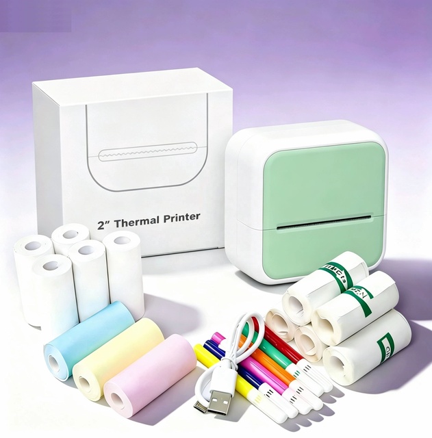 Factory Price Thermal Pocket Mini Printer Sticker Barcode Name School Student Children Baby Accessory Stock 203dpi for