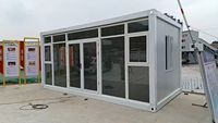 Maisons conteneurs à structure en acier, design moderne, emballées plates et compactes, plusieurs unités par conteneur 40HQ, coût réduit considérablement