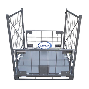 Professional Technology Team Stackable Foldable Wire Pallet Mesh Container Stillage Storage Rack Steel Storage Box