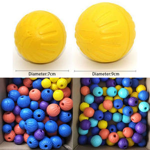 Balle de récompense classique anti-ennui pour chiens, en mousse EVA creuse colorée et durable de 7 cm, avec trou central et corde - Product Image 3