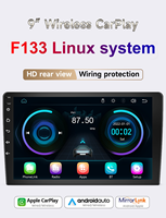 Vente en gros de lecteurs MP5 pour voiture Linux F133 de 9 pouces, CarPlay sans fil, Android Auto, écran IPS HD, BT, prise en charge OEM personnalisée