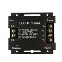 Contrôleur de luminosité GL-Dim1006 pour bande LED monochrome 3 canaux DC12/24V 6A avec télécommande tactile RF 6 touches