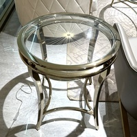 Table console élégante et moderne en acier inoxydable revêtu de titane, convertible, pour salon, usage domestique, entrée, café