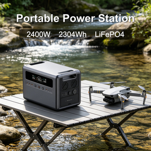 แหล่งจ่ายไฟแบบพกพา 2400W พร้อมแผงโซลาร์เซลล์ แบตเตอรี่ลิเธียม เครื่องกำเนิดไฟฟ้าพลังงานแสงอาทิตย์สำหรับใช้งานกลางแจ้ง ความจุขนาดใหญ่ 2304Wh - Product Image 5