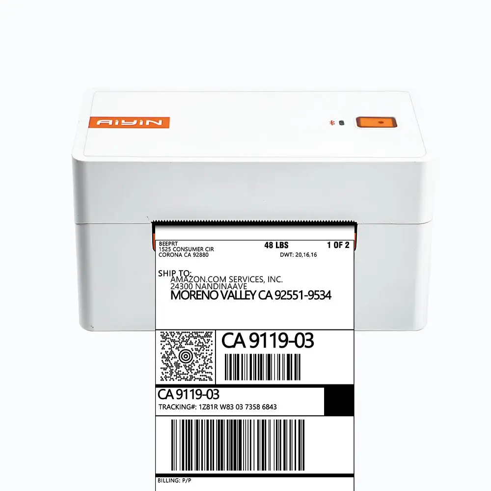 AiYin 3 pollici 80mm stampante termica per etichette con codice a barre a6 adesivo waybill stampante termica con bluetooth