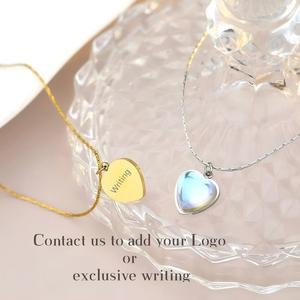 Collana con Ciondolo a Cuore in Pietra di Luna Solitaria in Acciaio Inossidabile, Gioiello Elegante e Raffinato per Donne e Ragazze, Regalo di Moda FY - Product Image 3