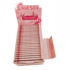 กระดาษมวนบุหรี่ TRUCSON สีชมพู ขนาด 1 1/4  ทำจากเส้นใยพืชธรรมชาติ  ไหม้ช้า  ไม่มีสี  ไม่มีคลอรีน  50 แผ่น/เล่ม, 50 เล่ม/กล่อง - Product Image 3