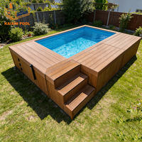 Piscine hors sol moderne en fibre de verre avec spa jacuzzi WPC familial haut de gamme résistant aux UV