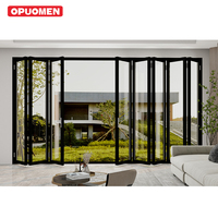 Fenêtre pliante en aluminium standard australien OPUOMEN pour cuisine, hôtel, extérieur, sous-sol et villa avec écran pliant magnétique
