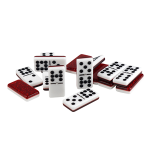 Set Domino in acrilico bicolore doppio doppio nove con blocchi Domino di diverse dimensioni per giochi da tavolo da casinò - Product Image 6