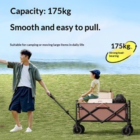 Carrito de Compras Plegable, Carrito de Picnic para Exteriores con 4 Ruedas, Barra de Arrastre, Mesa Metálica, Capacidad de Carga de 150 kg, XT TC-03