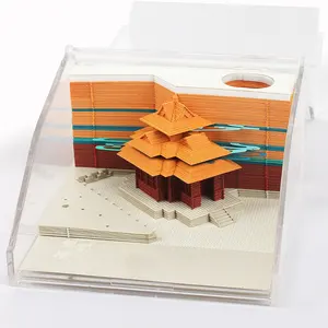 Kalemlik için masa dekoru ile 3D Memo Pad özel yapışkan not kırtasiye hediye öğeleri okul ofis malzemeleri