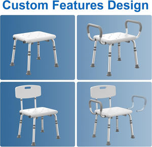 Sedia da <span class=keywords><strong>Doccia</strong></span> ENSU Regolabile in Altezza, Portata 227 Kg, <span class=keywords><strong>con</strong></span> Braccioli e Schienale <span class=keywords><strong>per</strong></span> <span class=keywords><strong>Anziani</strong></span>, Adulti e Disabili - Product Image 4