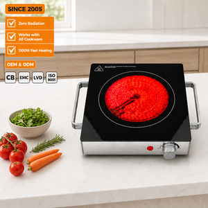 EASTAR 1300W Portable Infrared Ceramic Cooktop Single Burner Electric Hot Plate No Radiation Knob Control Universal Cookware - Product Image 1