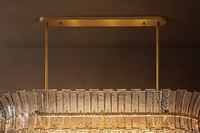 Lustre LED moderne de luxe nordique en gros pour plafonds hauts, salon, hôtel, restaurant, luminaire suspendu en verre en forme d'anneau