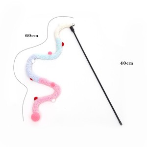 Jouets pour animaux de compagnie : Bâton de chatouilleur en peluche coloré avec clochette, baguette interactive pour chaton, bâton de chatouilleur en corde, fournitures pour animaux de compagnie - Product Image 2