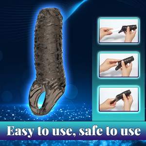 Penis Mouw Met Schroefdraad Herbruikbare Vergrotende Mouwen Dik, Realistisch Siliconen Zachte <span class=keywords><strong>Cock</strong></span> Sheath Seksspeeltjes Voor Heren Vergroter Singel Ring - Product Image 3