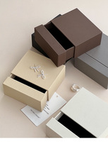 Boîte à bijoux en carton rigide avec tiroir pour bagues, boucles d'oreilles, colliers, boîte à bijoux en carton avec tiroir coulissant, logo personnalisé