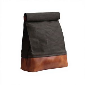 Premium Eco-Friendly Leather Canvas Insulated Reusable Lunch <b>Tote</b> <b>for</b> Office Travel <b>School</b> Use Portable Food Carrier LCLB-0052 - Product Image 1