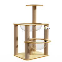 Structure d'escalade pour chat avec lit intégré, grande capsule spatiale, support multi-niveaux pour chat, colonne en panneau de densité, carton résistant aux griffures
