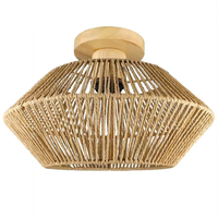 Luminaire de plafond rustique fait main en corde de jute, cage tissée industrielle, douille E27 pour chambre, couloir, hôtel, projet personnalisé