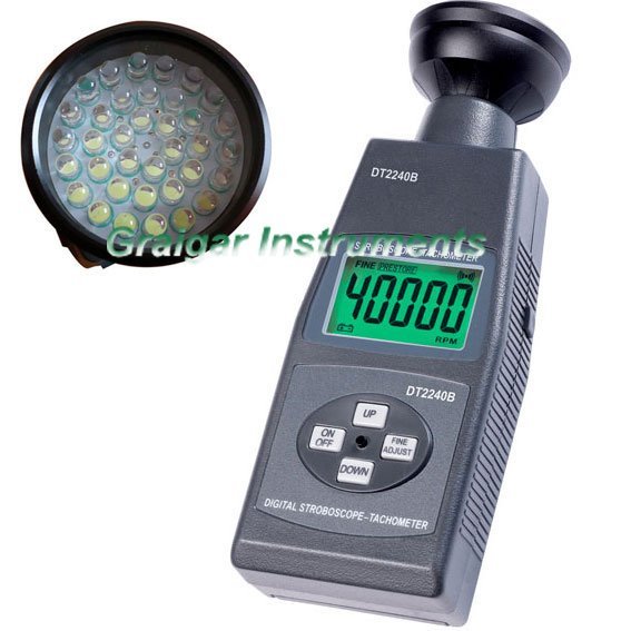 DT2240B Digital Flash Stroboscope Tachometer Photoelectric 60~39999RPM