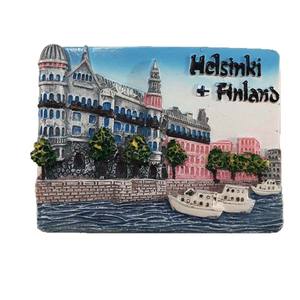 Pegatina de resina para refrigerador con la bandera finlandesa de Helsinki, tridimensional 3D - Product Image 4