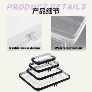 Estuche de Almacenamiento de Cosméticos Transparente, Rígido y Duradero, con Cierre, Gran Capacidad, Impermeable, para Viaje - Product Image 5