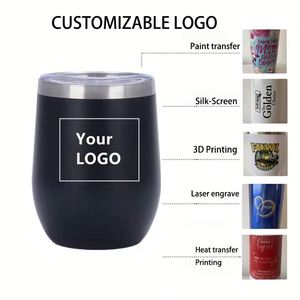 Vente en gros de tasses à œufs en acier inoxydable 304 de 12 oz avec logo personnalisé, gobelet isotherme de voyage pour bière, thé, café, tasse thermique avec couvercle - Product Image 2