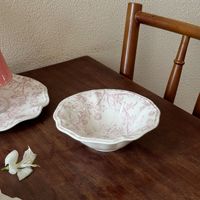 Service de vaisselle en céramique rose floral vintage français, comprenant tasses à café, soucoupes, assiettes à dessert et assiettes à gâteau, vaisselle à fleurs pastel, cadeau de mariage, décoration