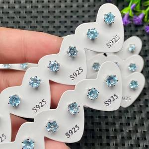 Серьги из натурального хрусталя с шестигранным 925 - Product Image 2