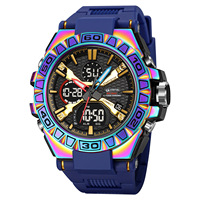 STRYVE 8026 hommes alarme lumière LED Date montre de sport numérique nouvelle mode coloré lumineux 5ATM étanche étudiant montres-bracelets