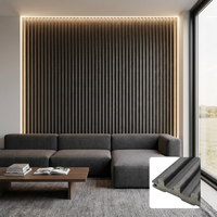 Panel de Pared con Rejilla Acanalada WPC para Uso en Interiores, Tablero Decorativo de PVC con Aspecto de Madera, Resistente al Agua y al Fuego, para Paredes de TV