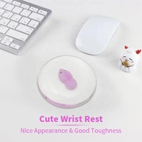 Tapis de souris en gel transparent rond Crystal Cartoon Amber Kawaii avec repose-poignet pour le jeu, la maison et le bureau