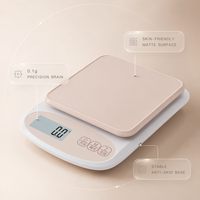 Balance alimentaire numérique rose beige nude, esthétique minimaliste, 6 kg, balance de cuisine numérique, balance électronique