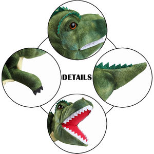 2025 expédition rapide éducatif tyrannosaure dinosaure marionnette à main <span class=keywords><strong>Dragon</strong></span> peluche jouet pour enfants PP coton maille sac couette - Product Image 3