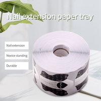 500 pièces de formes en papier pour extensions d'ongles en cristal français, autocollants guides, outil de manucure pour photothérapie, support en papier noir en forme de cerf-volant