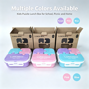 Puzzle Bento Box <span class=keywords><strong>contenitore</strong></span> per alimenti gioco di cibo per bambini - Product Image 2