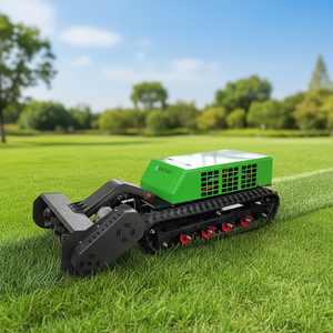 Industrial Grade Commercial Remote Control Electric Tracked Lawn Mower 1150mm Cutting Width 64V <b>Battery</b> for Grass Weed Cutting - Product Image 1