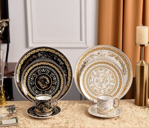 Luxury Plates Royal Business Gifts Dinner Set Bone China 4pcs Set Ceramic <b>Dinnerware</b> Set - Product Image 1