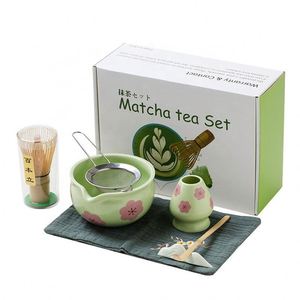 Juego de Ceremonia de Matcha de Cerámica de 7 Piezas, Kit Japonés de Matcha con Batidor de Bambú (Chasen), Tazón Chawan y Accesorios para Té Matcha, Regalo para Venta al por Mayor - Product Image 1