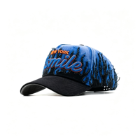 Gorras de Lona con Logotipo Personalizado al por Mayor, Diseño Desestructurado con Pedrería, Protección Solar, Lavadas, para Hombre y Mujer
