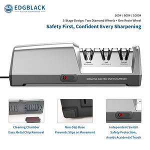 El <span class=keywords><strong>mejor</strong></span> <span class=keywords><strong>afilador</strong></span> de cuchillos <span class=keywords><strong>eléctrico</strong></span> <span class=keywords><strong>profesional</strong></span> de ángulo fijo, herramientas de afilado de cocina de diamante de 3 etapas - Product Image 4