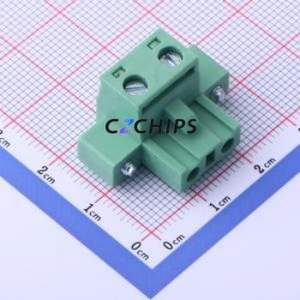 DB2EKM-7.62-2P-GN-S Plug-in Terminal Block P=7.62mm Connector Male Plug Screw Fixing 1x2P 7.62mm - Product Image 1