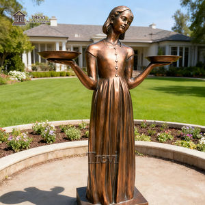 TREVI Art Moderne Maison Extérieur Jardin Décor Cuivre Personnalisée Figure Sculpture Taille Réelle Bronze Oiseau Fille Statue à Vendre - Product Image 4